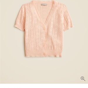 J. Crew Pointelle short-sleeve V-neck cardigan